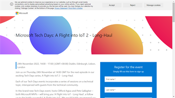 Microsoft Tech Days A Flight into IoT 2 - Long-Haul